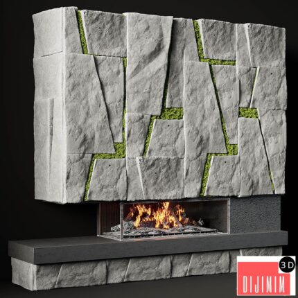3D Fireplace modern