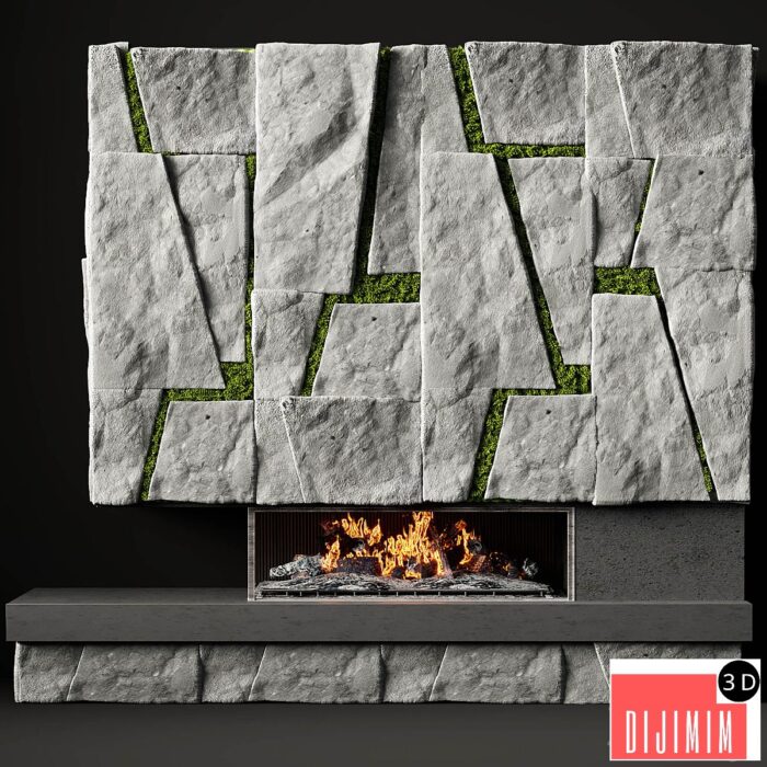 3D Fireplace modern - Görsel 2