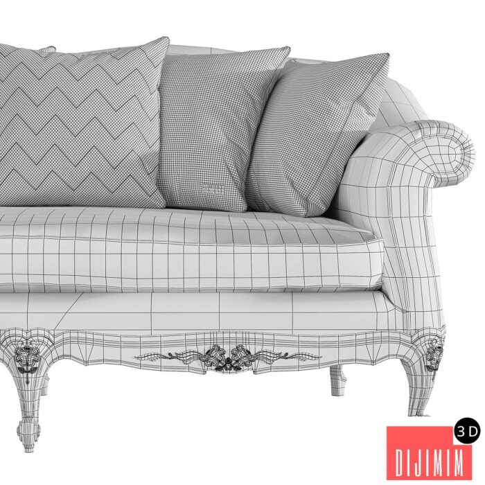 3D Gianfranco Ferre Home 3 seats NASHVILLE - Görsel 3