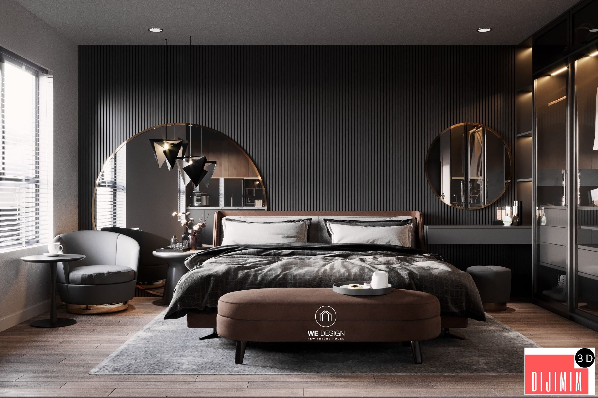 Bedroom 3D scene - Görsel 1