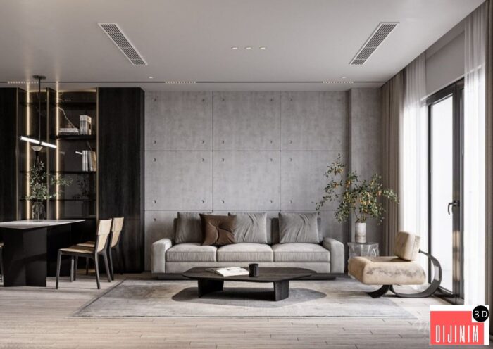 45 3D Interior  Model LIVINGROOM CORONA - Görsel 1