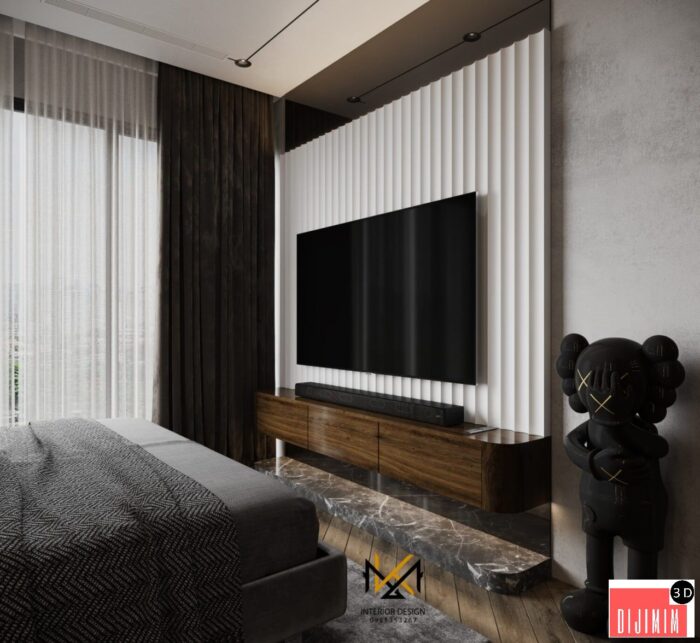 Master bedroom 3D scene - Görsel 2