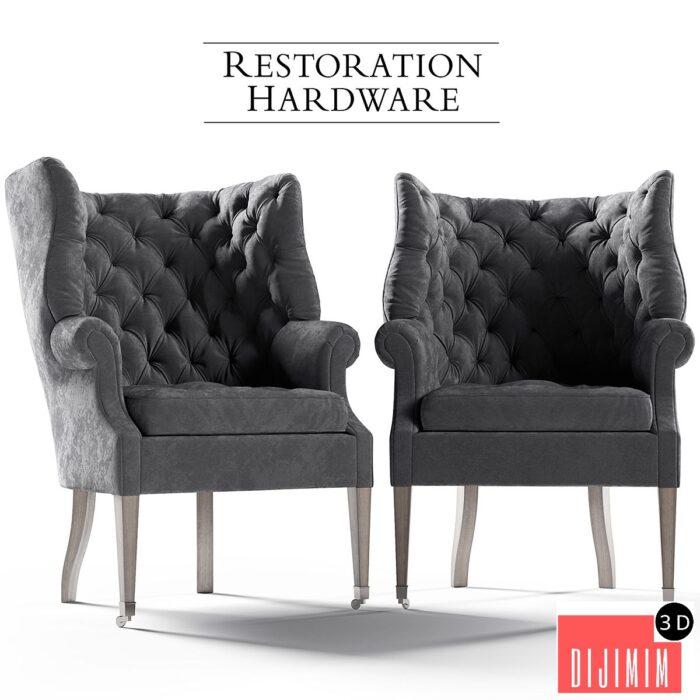 Restoration Hardware Wing Chair - Görsel 1