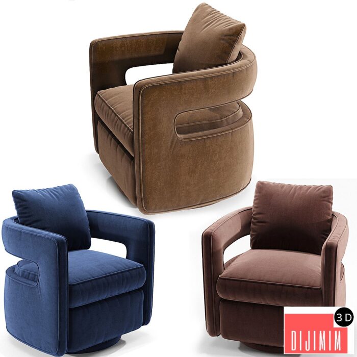 Kennedy Navy Swivel Chair - Görsel 1