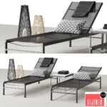 CB2 idle black sun lounger set