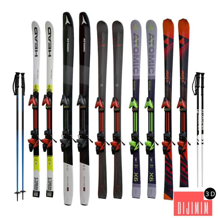 Alpine skiing and sticks - Görsel 1