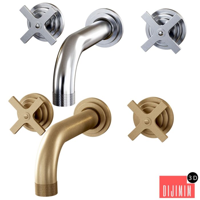 Landmark Industrial wall mounted mixer V7K17-3XF-CP by Samuel Heath / Wall mounted mixer - Görsel 1