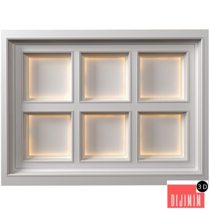 Modern coffered illuminated ceiling Art Deco style