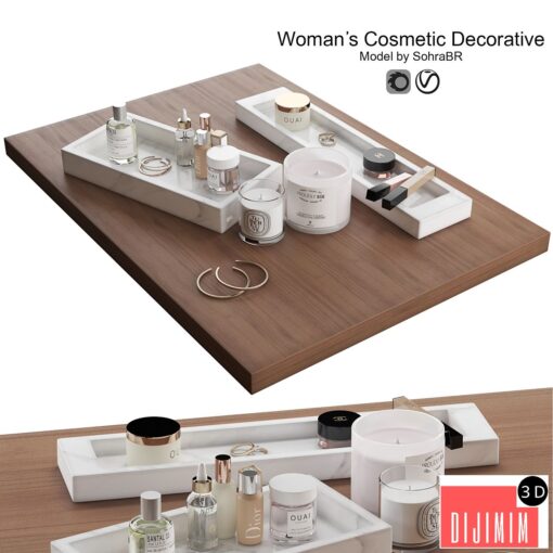 Woman's cosmetic haircare decorative set