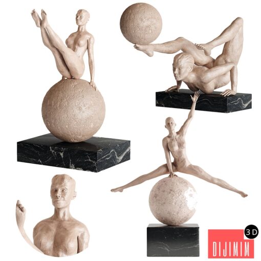 Human Sculptures 12(Girls With Balls)