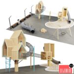 modern wooden playground