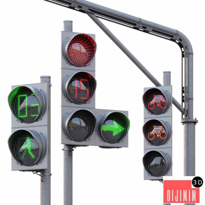AVE Traffic Lights Set (Animated) - Görsel 1