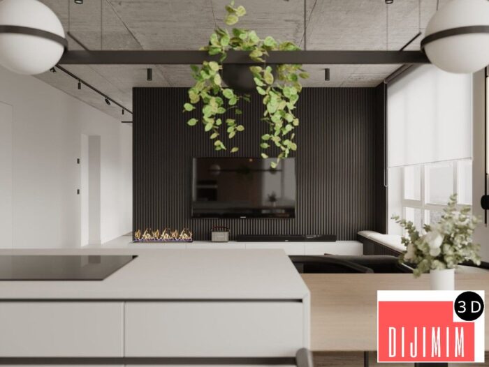 10082. Free 3D Apartment Interior Model Download by Quoc Quyen - Görsel 3