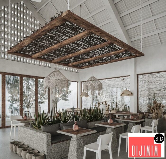 10238. Free 3D Coffee Room Interior Model Download by Dat Nguyen - Görsel 1