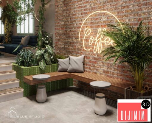 10828. 3D Coffee Room Interior Model Download By Vu Hung Thinh - Görsel 4