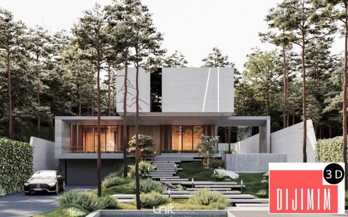 12413. 3D Villa Exterior Model Download By Tam An - Görsel 1