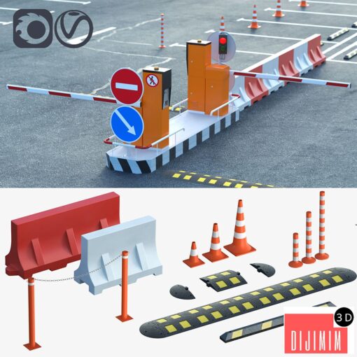 Equipment for the creation of parking lots, road fences