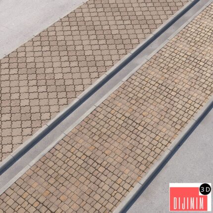 2 sidewalk options with road set_13