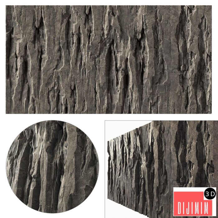 Wall stone slab rock mono - Görsel 1