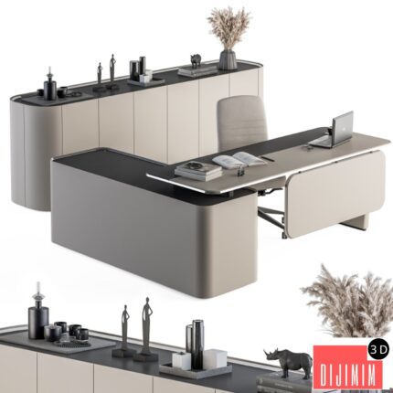 Office Furniture Cream Boss Desk - Manager Set Table 41
