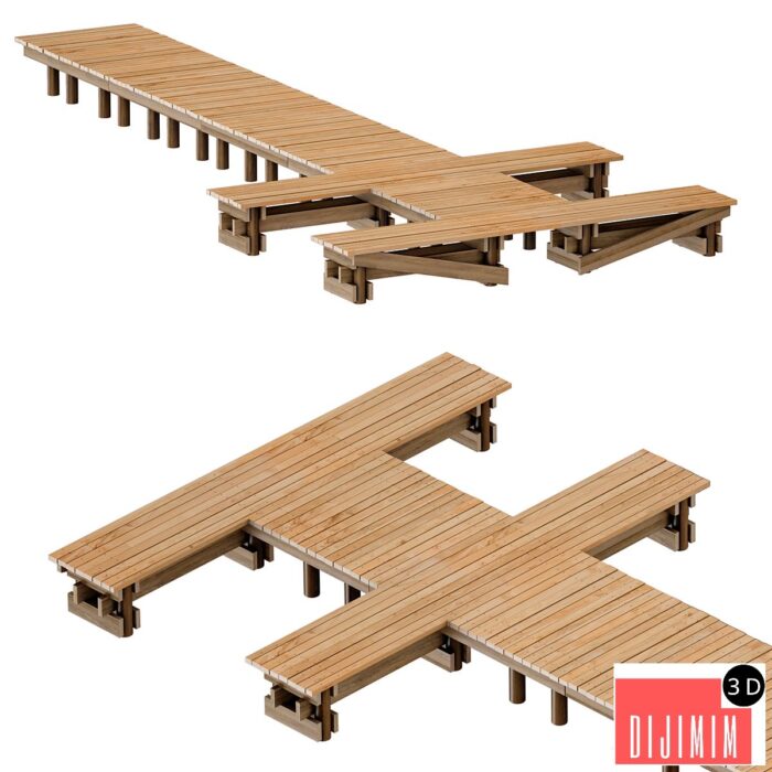 Wooden pier / River pier / Pontoon - Görsel 1