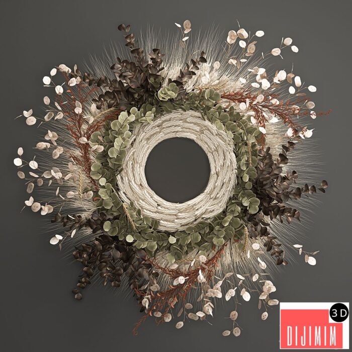 Bouquet 220. Wheat, wreath, wall decor, dried flower, Lunnik, Lunaria, natural decor, eco design, branches - Görsel 1