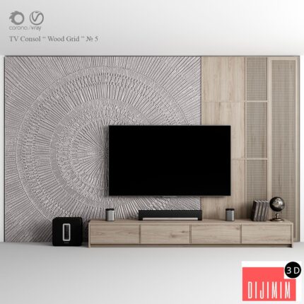 TV Consol "Wood Grid"