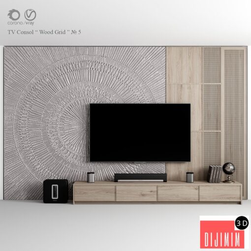 TV Consol "Wood Grid"