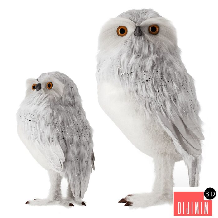 Artificial White Owl - Görsel 1