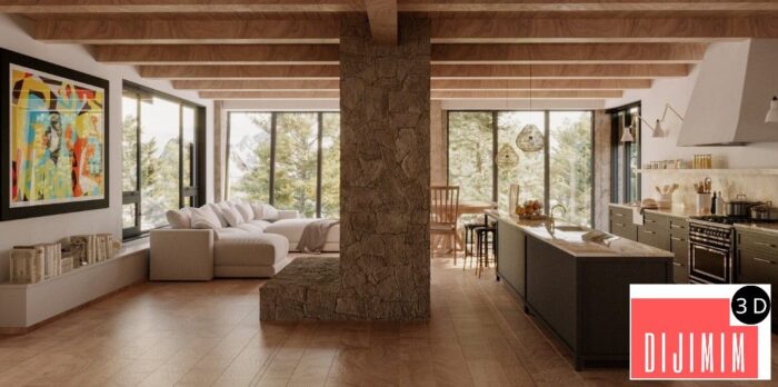 3D Exterior House Scene Model 3dsmax - Görsel 6