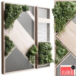plants set partition in wooden frame- Vertical graden wall decor box 29