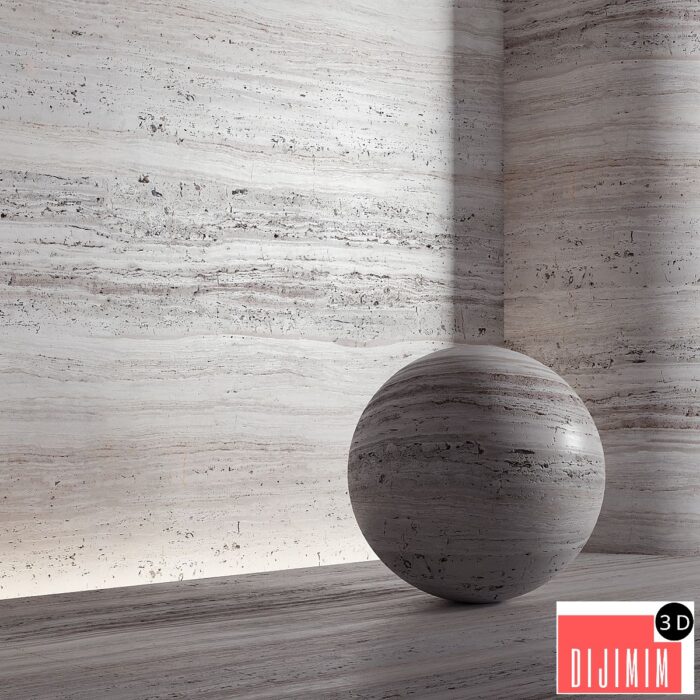 Stone material, travertine. 21, pbr, seamless - Görsel 1