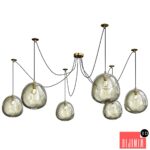 Regina andrew molten spider natural brass and smoke glass chandelier