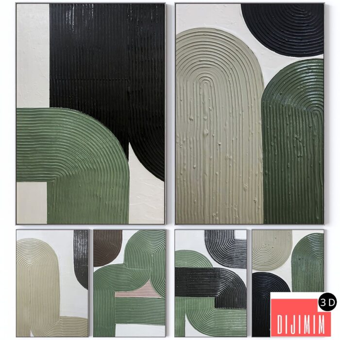 Set of six large wall paintings 2458 - Görsel 1