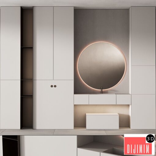 249 bathroom furniture 07 minimal modern round mirror