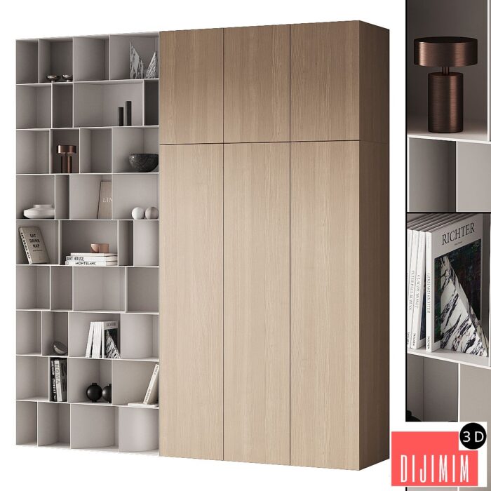 263 cabinet furniture 13 modular wardrobe cupboard 09 - Görsel 1