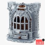 Antique Fireplace Lent Moyen Vif Salamandre