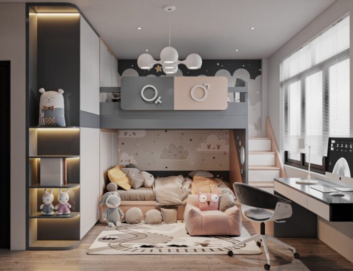 74 3D Interior  Model CHILDRENROOM CORONA - Görsel 1