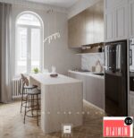 9928. Free 3D Living Room - Kitchen Interior Model Download by Le Hieu - Görsel 3
