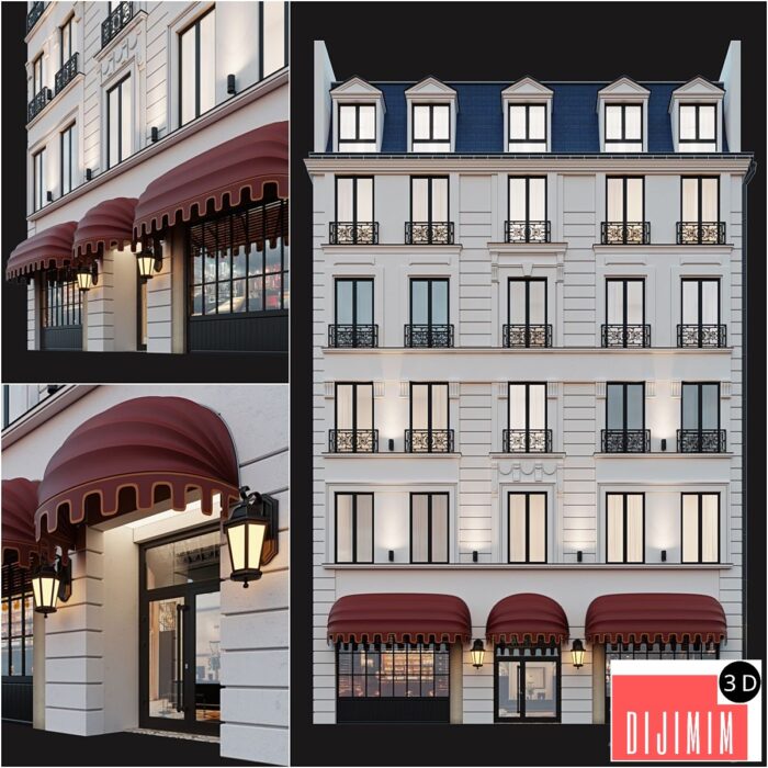 Classic hotel facade - Görsel 1