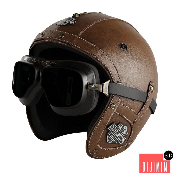 Leather moto helmet - Görsel 1