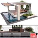 Pergola With Water & Plants