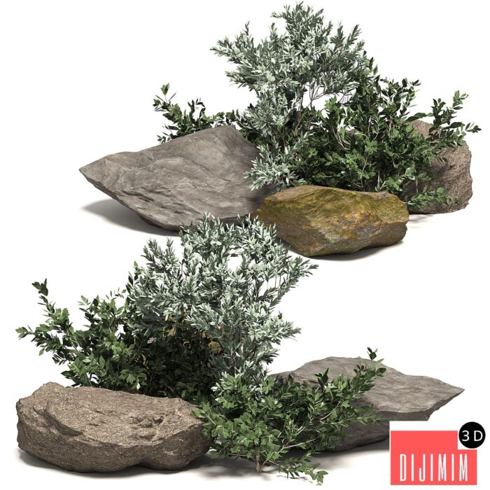 Stone + Bush Pack 8 - Görsel 1