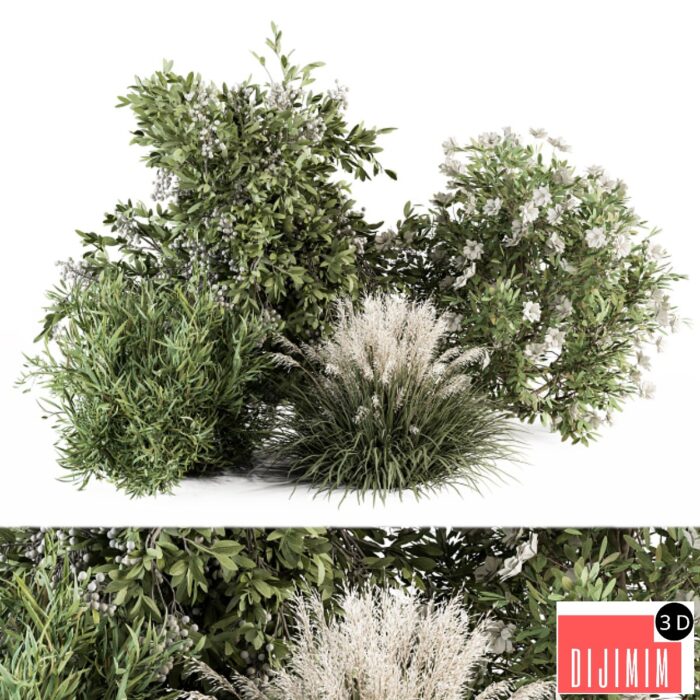 Mixed Plant Bush - Bush Set 49 - Görsel 1