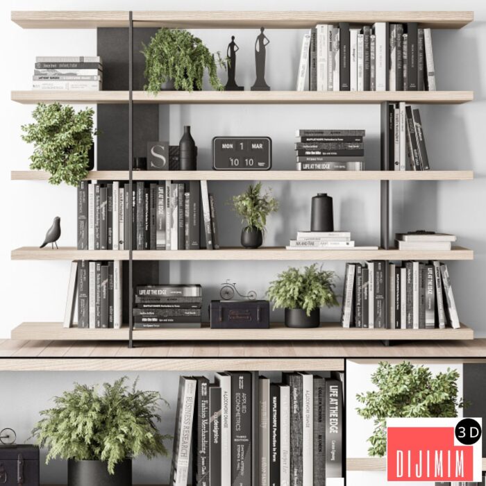 Wood and Metal Shelves Decorative - Rack Set 11 - Görsel 1