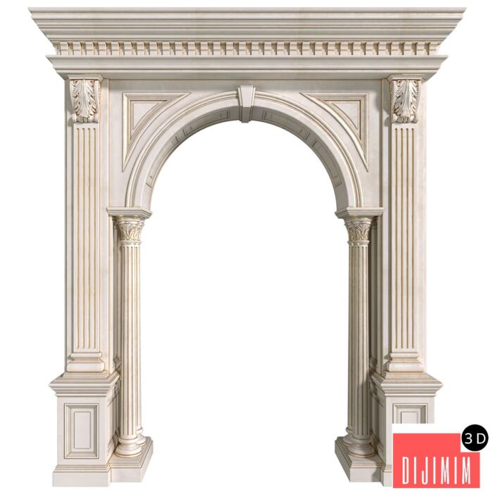 Arch in classic style.Arched interior doorway in a classic style.Traditional Interior Arched Doorway Opening - Görsel 1
