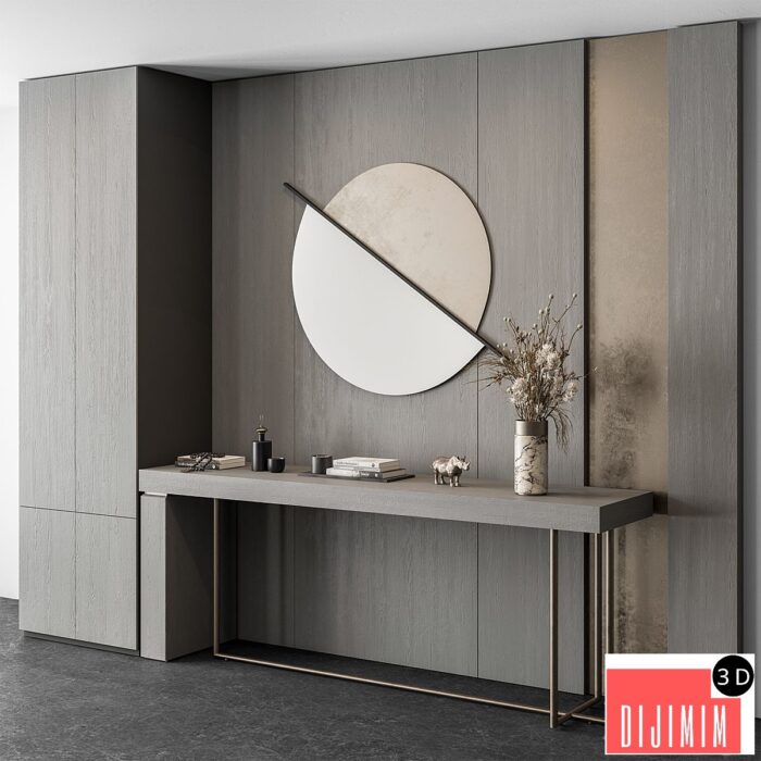 Hallway 41 - Gray Wood and Gold Entrance - Görsel 1