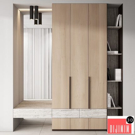 143 hallway zone 02 minimal wood japandi 02