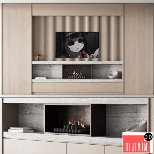 150 tv wall kit 02 modern japandi oak wood 02