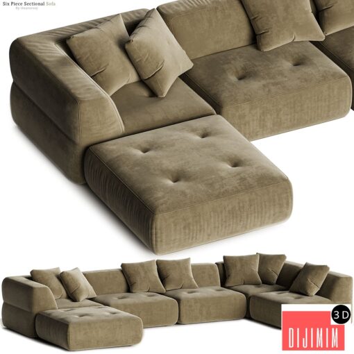 Crate & barrel - Angolare Six Piece Sectional Sofa